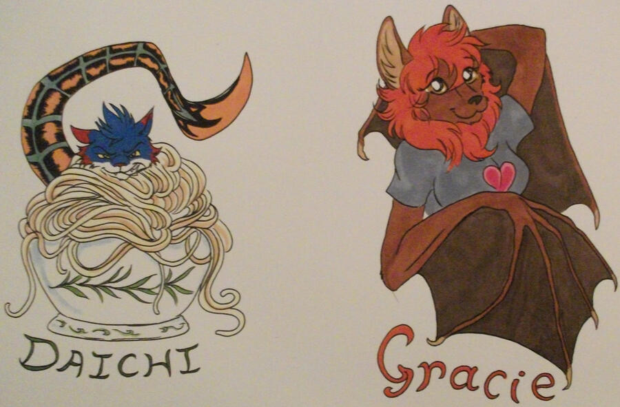 I draw a lot of commissions. This one was done with ink and prismacolors. Something like this will run around 140$. Single Chara One Bushy Cat has appeared. It remains to be seen if I can figure out how to actually make a website. Personally, I'd rather have a nap in the sun, far away from the aggravations of the internet.